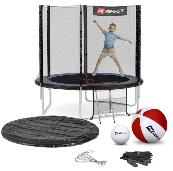 Батут Hop-Sport 8ft (244см) чорно-синій з зовнішньою сіткою | Зображення 3