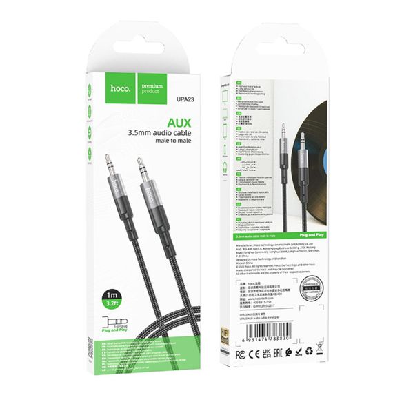 Аудiокабель HOCO UPA23 AUX audio cable Metal Gray | Зображення 5