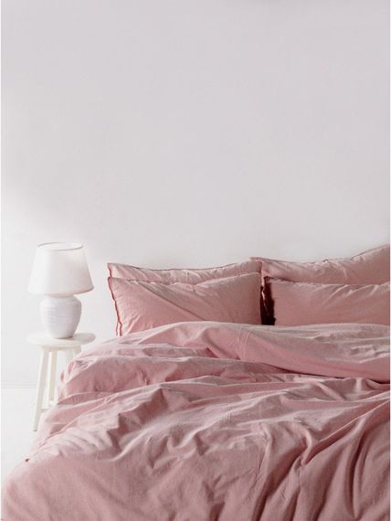 Постільна білизна Limasso Stonewashed Ranforce 200 х 220 см Pale Mavue