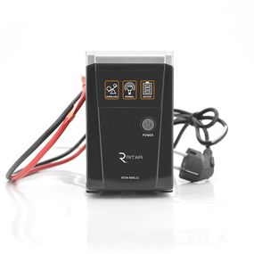 ИБП с правильной синусоидой RITAR RTSW-600 LED, 12В, под внешний АКБ, Q4 (320*132*210) 4,2 кг (260*85*140)