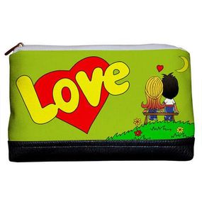 Косметичка дорожная женская Lovely Love салатовая 26x15x8 см