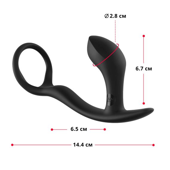 Анальна пробка з ерекційним кільцем Fun Factory BOOTIE RING slate | Зображення 1