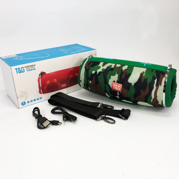 Портативна колонка TG642 з RGB підсвічуванням та ремінцем, колонка для вечірки. Колір: камуфляж | Зображення 6