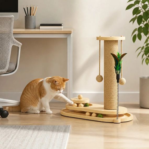 Комплекс-кігтеточка для котів KAT-02, 38×19×41,5 см | Зображення 5