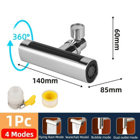 Змішувач 360° на кухню, Змішувач водій високого тиску 4в1   знижка