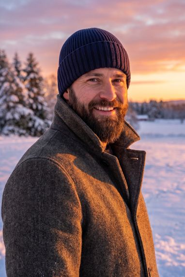 Чоловіча зимова шапка Nordic Теплий в'язаний головний убір з вовною 50%, 54-60 см Темно-синій | Зображення 6