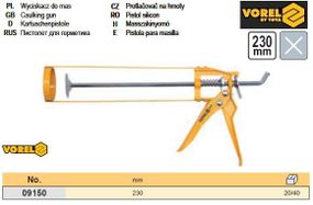 Пістолет пістолет силікон рамний шток 6 граней VOREL-09150
