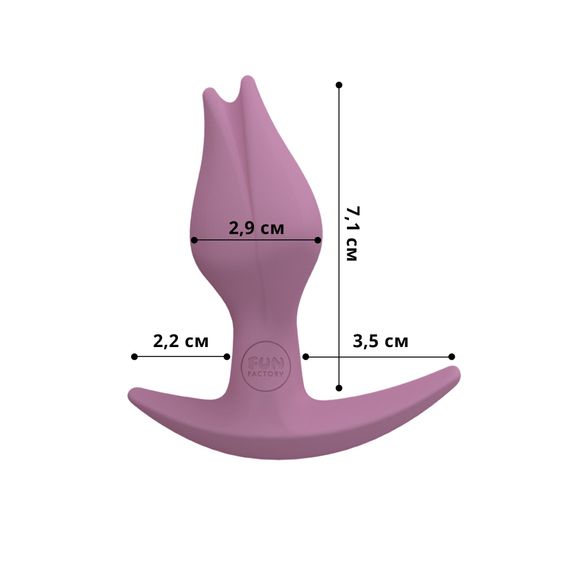 Анальная пробка Fun Factory BOOTIE FEM, розовая, в виде бутона, диаметр 2,9 см, тонкий ограничитель | Зображення 1