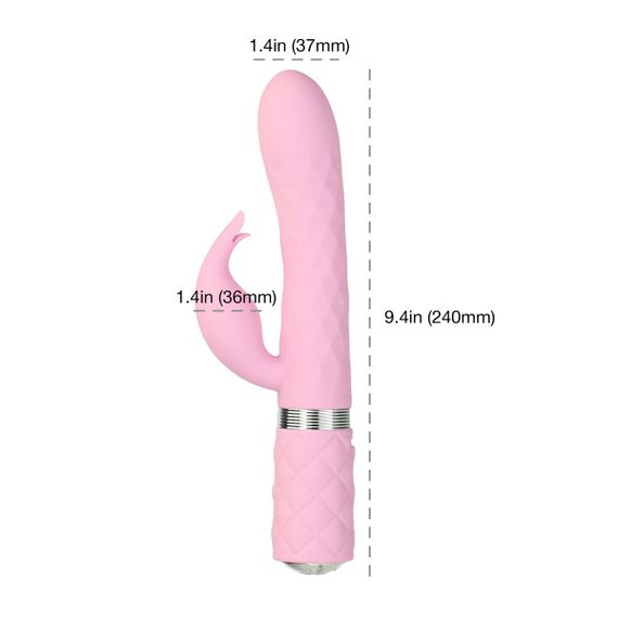 Розкішний кролик з ротацією та вібрацією Pillow Talk Lively Pink, кристал Сваровскі, потрійний відро | Зображення 5