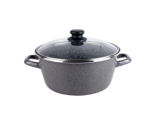 Каструля Vitrinor K2 2108027, 5 л, 26 см, сталева емальована з кришкою, для всіх типів плит