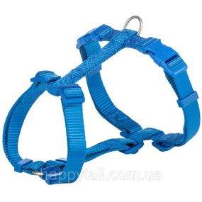 Шлейка для собак Trixie Premium H-harness анатомическая регулируемая синяя XXS–XS 20–32 см 10 мм