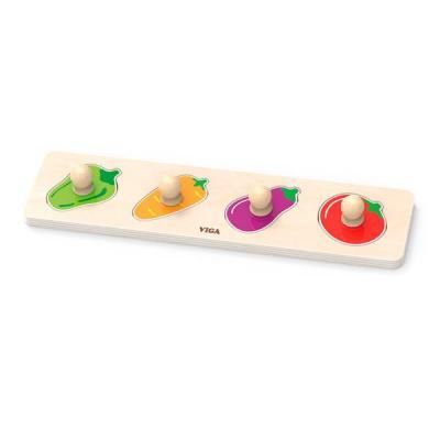 Развивающая игрушка Viga Toys Рамка-вкладыш с ручками Овощи (44532)
