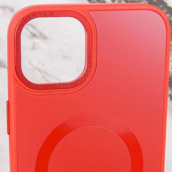 Чохол TPU+Glass Sapphire Midnight Open Camera with MagSafe для Apple iPhone 15 (6.1") Червоний / Red | Зображення 5