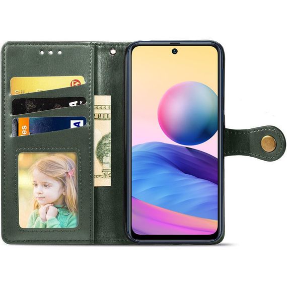 Шкіряний чохол-книжка GETMAN Gallant (PU) для Xiaomi Redmi Note 13 4G Зелений | Зображення 5