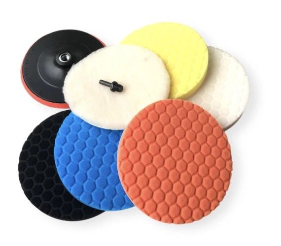 Набор губки мех полировальные липучка 25х180 мм диск 8шт YATO YT-47933