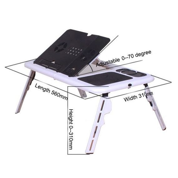 Складаний столик для ноутбука LD-09 E-Table, столик з охолодженням 2 CY-365 USB кулера | Зображення 9
