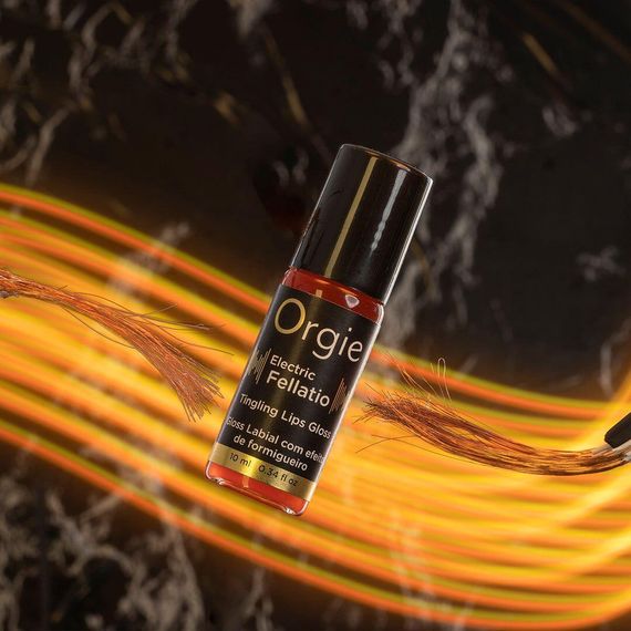Блиск для губ з ефектом вібрації Orgie Electric Fellatio Lips Gloss, 10 мл, смак фруктового асорті Sex Aura | Зображення 3