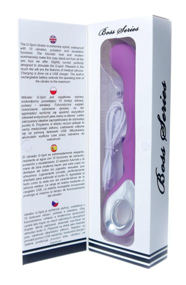 Вибромассажер для точки G Boss Series - Wibrator G-spot 10 functions USB Purple, BS2200055 sexstyle | Зображення 9