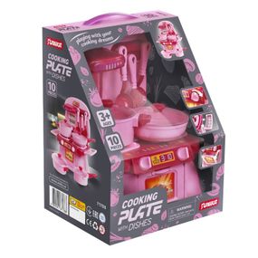 Кухня детская игровая Юника Cooking Plate with Dishes 71788 10 предметов розовая