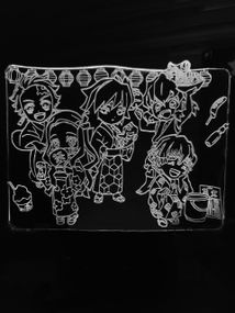 Акриловый светильник-ночник Клинок рассекающий демонов белый tty-n000888