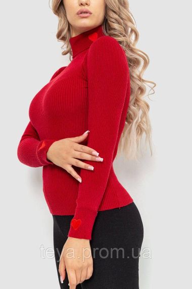 Гольф женский однотонный, цвет бордовый, размеры S-M, L-XL, S-M FA_008144 | Зображення 2