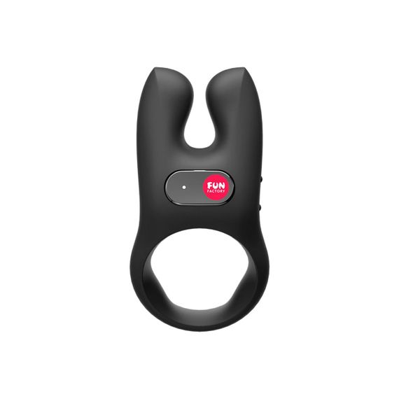 Ерекційне віброкільце з подвійною стимуляцією клітора Fun Factory NŌS black, 2 мотори sexstyle