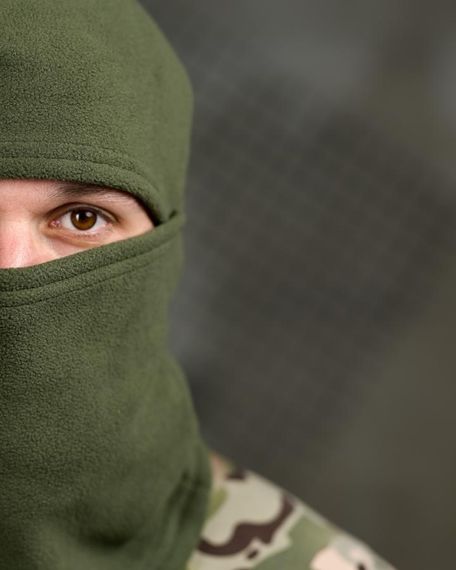 Флісова балаклава оливкова тактична маска для обличчя зимовий підшоломник для полювання риболовлі військова | Зображення 3