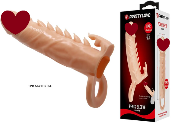 Подовжувальна насадка (подовжує на 4 см) PREETTY LOVE — Penis Sleeve Emmitt Sex Aura