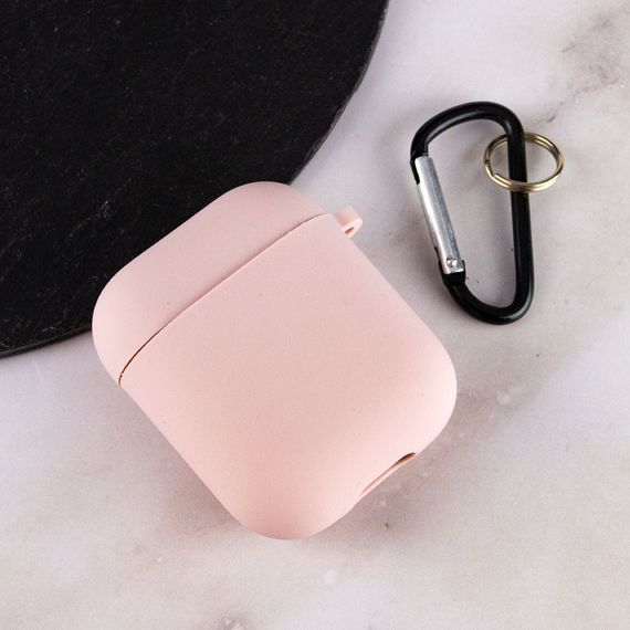 Силіконовий футляр з мікрофіброю для навушників Airpods 1/2 Рожевий / Pink Sand | Зображення 2