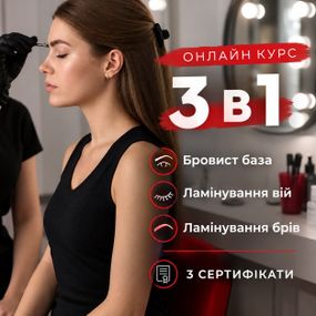 Онлайн курс 3 в 1 "Бровист +Ламинирование ресниц и бровей сидя (3 сертификата )