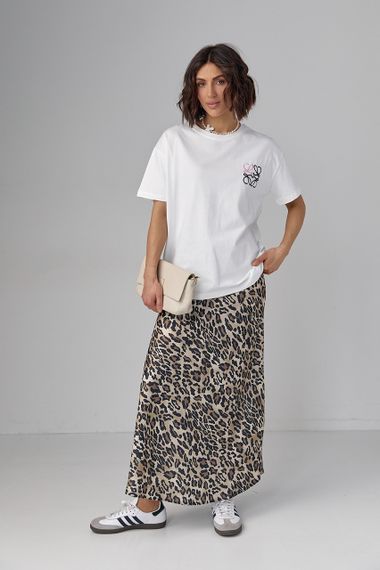 Женская футболка с вышивкою Loewe - белый с розовым цвет, M (есть размеры) | Зображення 2