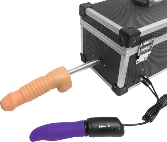 Портативна секс-машина Diva Tool Box у валізі, з пультом та трьома насадками Vac-U-Lock, чорна Sex Aura | Зображення 3