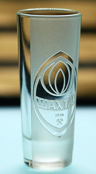 Скляна чарка 60мл ФК Шахтар Донецьк з гравіюванням подарунок для фаната стопка  футбольна стопка | Зображення 1