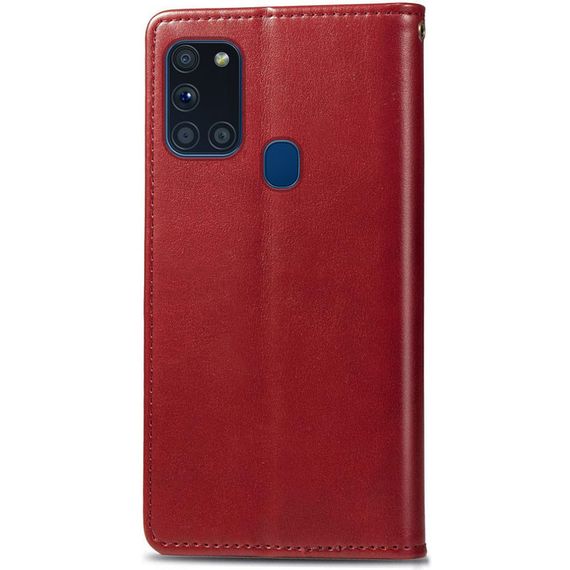 Шкіряний чохол-книжка GETMAN Gallant (PU) для Samsung Galaxy A21s Червоний | Зображення 2