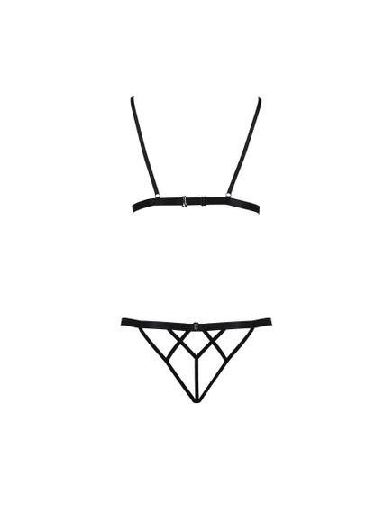 Комплект білизни з відкритим доступом DIABOLINA SET black S/M - Passion | Зображення 3