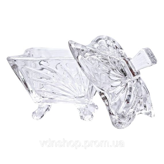 Цукорниця з кришкою 7.5×7.5×9 см ваза цукорниця скляна HP-4-117 | Зображення 3