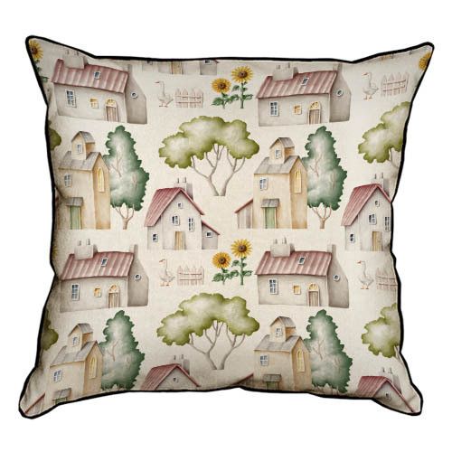 Подушка з мішковини Деревня 45x45 см (45PHB_ERA005)