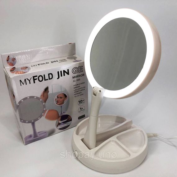Зеркало для макияжа с сенсором My Fold Away Mirror, Зеркало для макияжа с подсветкой 360 градусов CE-24 | Зображення 5