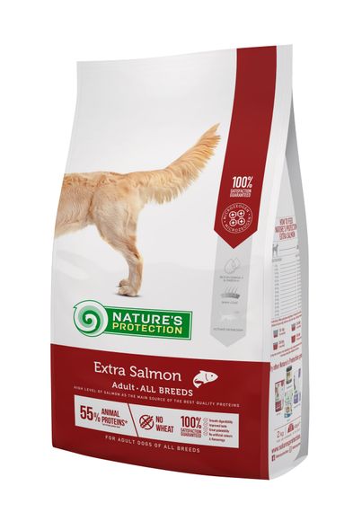 Корм Nature Protection Extra Salmon Adult All Breeds сухий з лососем для дорослих собак 12 кг