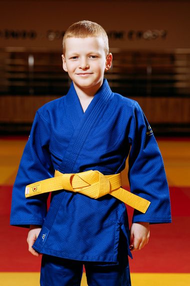 Синє дитяче кімоно для хлопчиків, дзюдо, TM BUDOGI серія BEGINNER, зріст 130 см, щільність 350 гр/м.кв. | Зображення 1