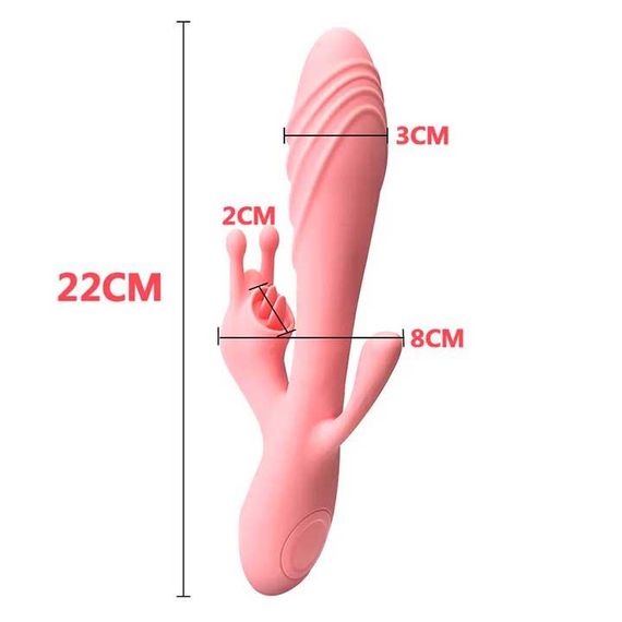 Вібратор Rebbit 3в1 з підігрівом 12 режимів вібрації червоний | Зображення 5