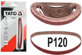 Набір стрічка наждачна нескінченна 10х330 P120 10 штук YATO YT-09746