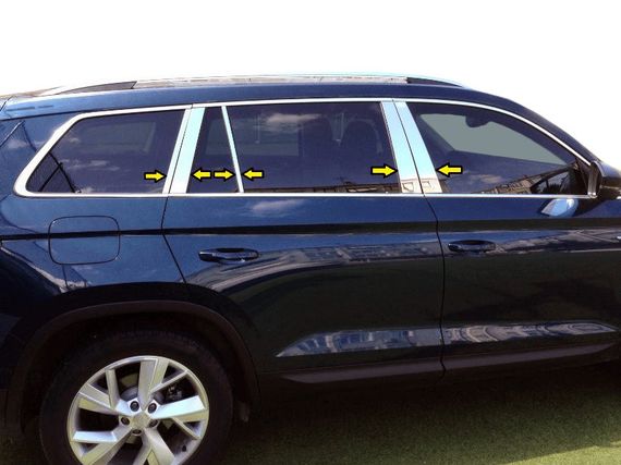 Молдинг дверних стійок (нерж) для Skoda Kodiaq
