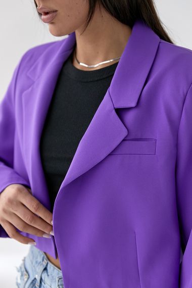 Жакет укороченного фасона без пуговиц QU STYLE - фиолетовый цвет, XS/S (есть размеры) | Зображення 3
