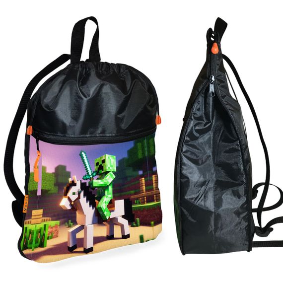 Школьный рюкзак детский Minecraft + Сумка для обуви спортивной формы рюкзак-мешок  для мальчика (01739) | Зображення 1