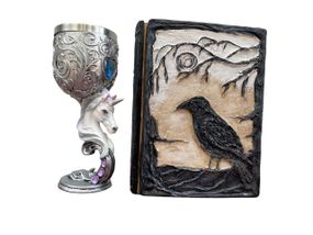 Подарунковий набір Келих 3D Єдиноріг і Блокнот 3D «Тінь Ворона»