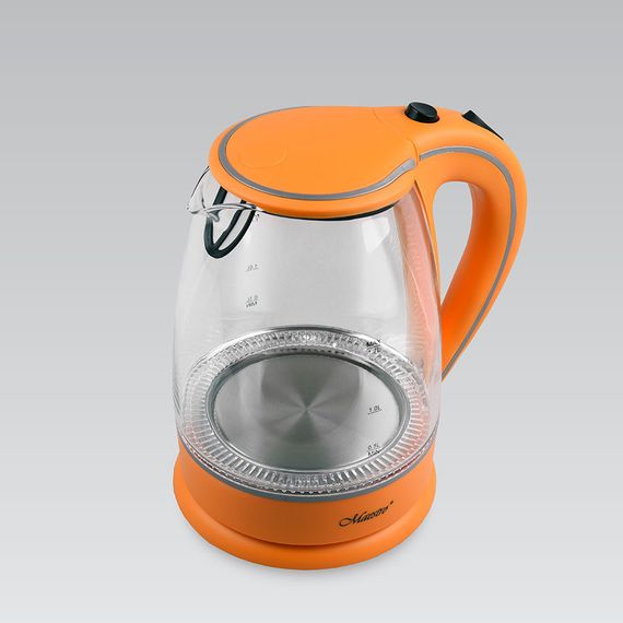 Електрочайник скляний Maestro MR-064-ORANGE, 1.7 л, 2000 Вт, з підсвіткою