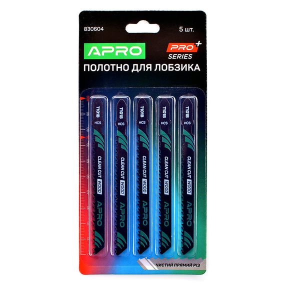 Полотно для лобзика (дерево) 100/75 мм 2,5 мм 10TPI чистий прямий T101B APRO 8306041