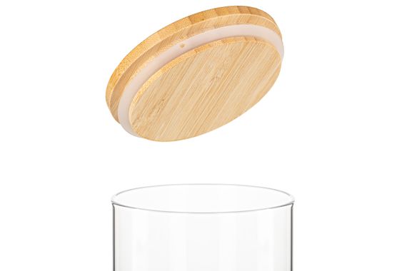Банка для хранения Ardesto Fresh, круглая, 1300 мл, стекло, бамбук (AR1313BLR) | Зображення 2