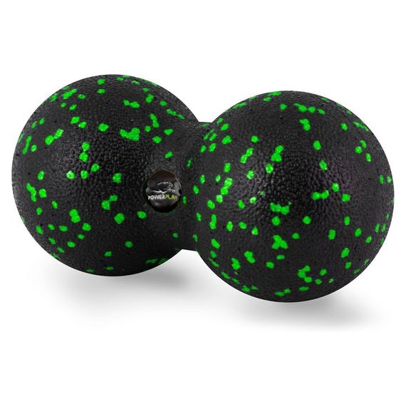 Массажный мяч двойной Паверплей PP-4352 Epp foam peanut ball (d8*16cm.) Черно/Зеленый | Зображення 2